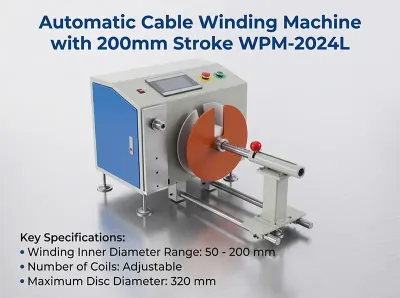 자동 정렬 케이블 와인딩 머신 50-200mm 내경 15kg 부하 WPM-2024L