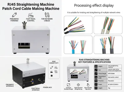 RJ45 스트레이트닝 머신 패치 케이블 제조 기계 JW-P08
